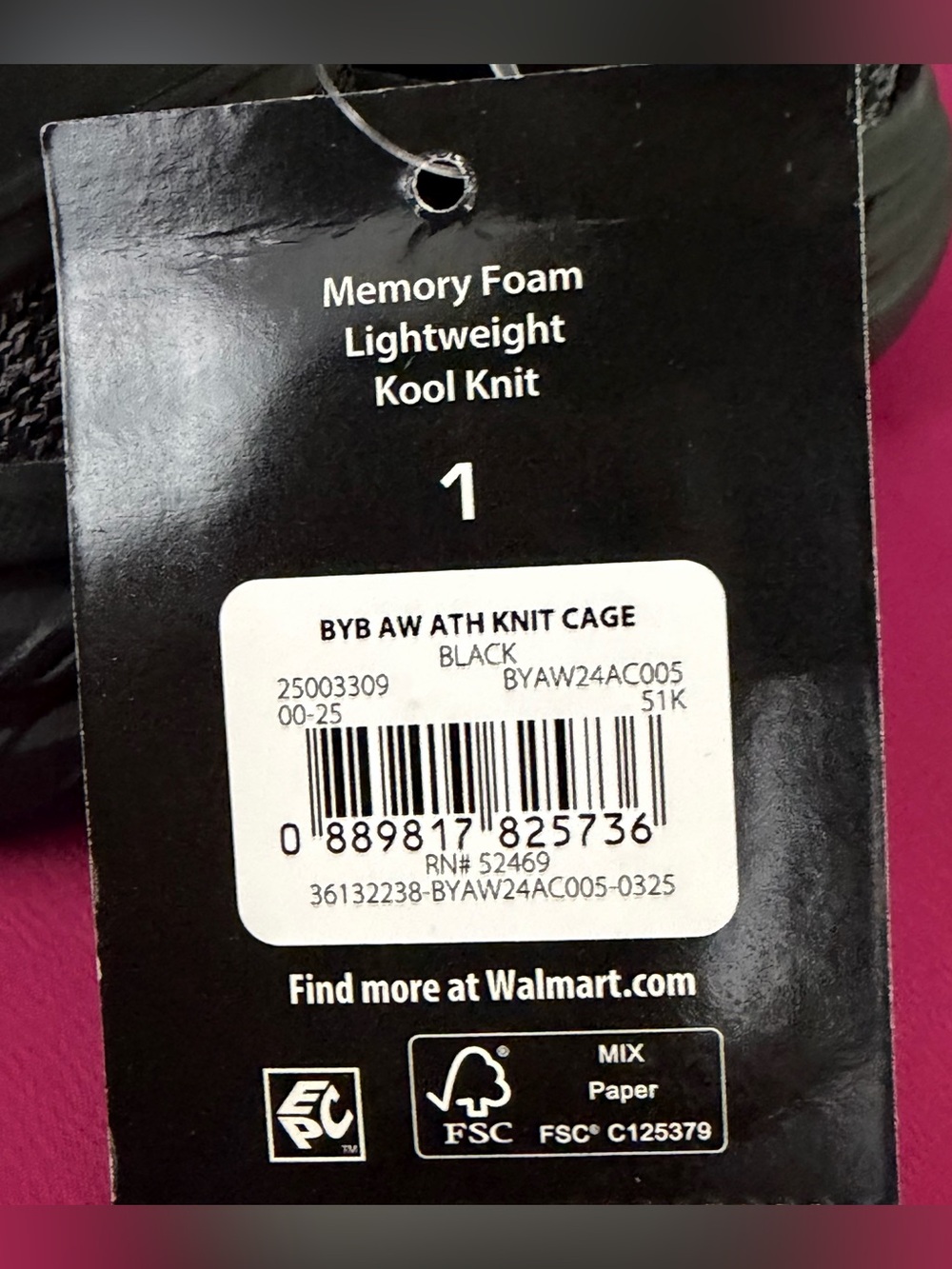 Athletic Works Unisex Black &Gray Knit Sneakers w/ Memory Foam Insole Kids 1 NWT - Picture 2 of 11